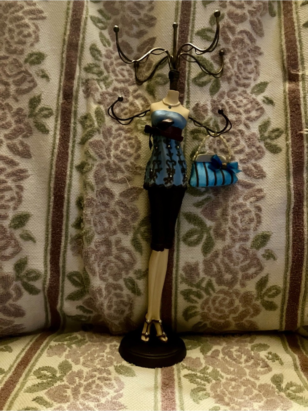 Blue Dress Mannequin Jewelry Stand